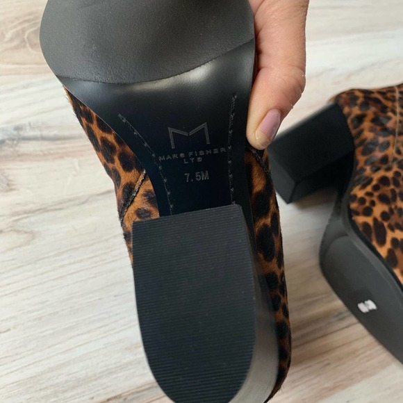 Marc Fisher Alva Calf Hair Brown Heeled Bootie 7.5 - Picture 5 of 11